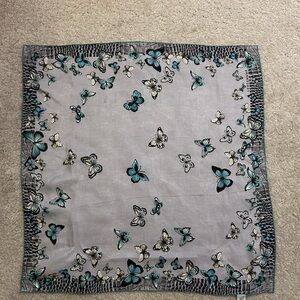 Longchamp Butterfly Print Scarf 25 inch square